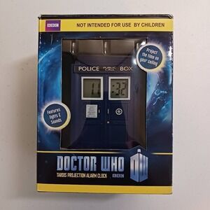 Doctor Who Tardis Police Box Projection Alarm Clock BBC Zeon In Box